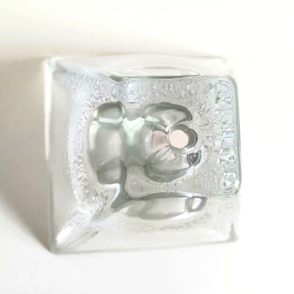 Hand blown Polish bubbled Crystal Oil Lamp. Crystal Art Associates.